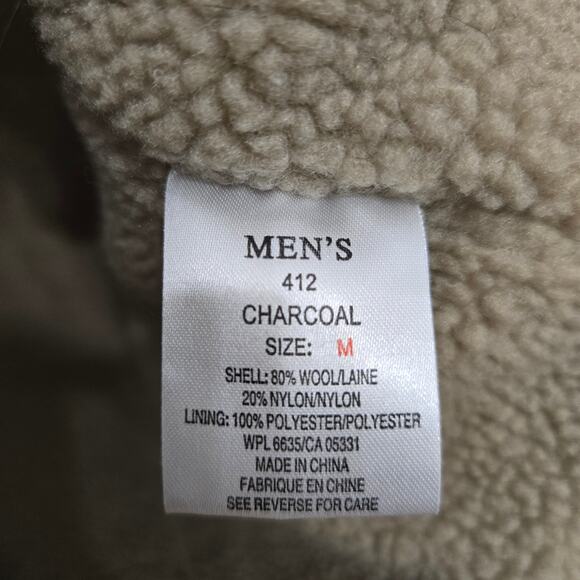 Woolrich Mens Classic Countryside Heritage Wool Sherpa Lined Charcoal Zip Vest M - Picture 8 of 11